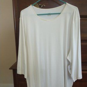 CJ Banks 3/4 Sleeve Round Neck Collar Cotton /T-Shirt Blouse 3x